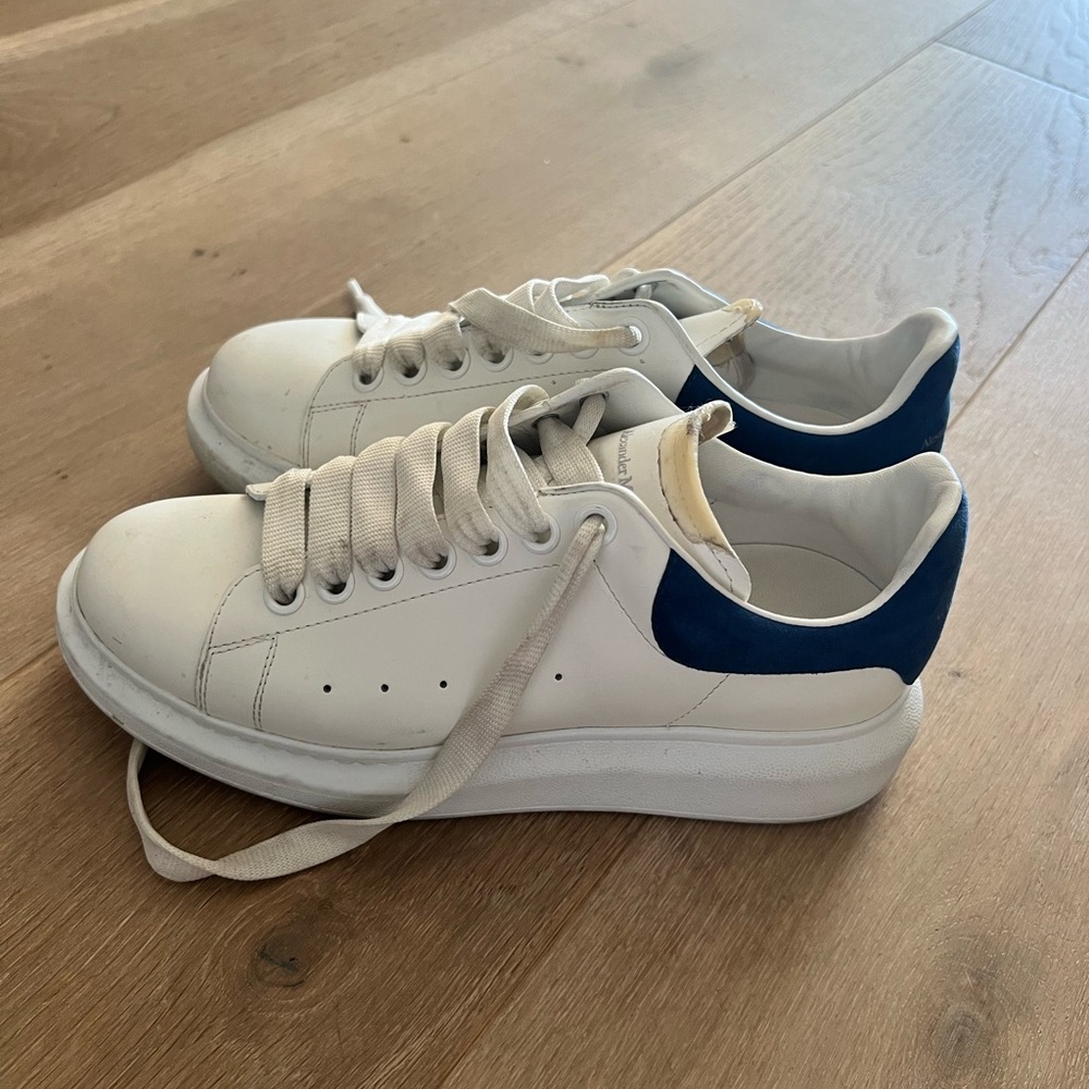 Alexander McQueen shoes with blue back, size 8 women’s. Used with minor defects